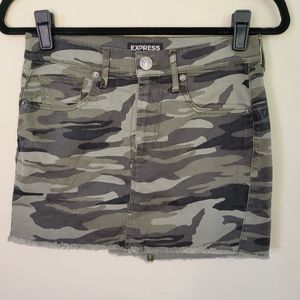 {3/$20} Express Camo Jean Mini Skirt
